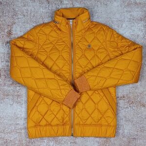 G-Star Quilted Puffer Jacket in Mustard Yellow